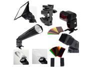 New 6 in 1 Flash Accessories Kit Softbox Combo snoot Reflector Filters Holder