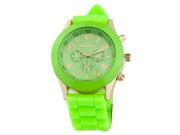 GENEVA Unisex Silicone Jelly Gel Quartz Analog Sports Wrist Watch Light Green