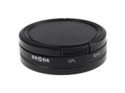 BRODA 52mm CPL Circular Polarizer Lens Filter Adapter Protective Cap for Gopro 3 3