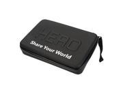 Compact Digital Camera Case Box Bag PU for GoPro Hero 4 3 3 2 1 Camera and Accessories with Strap Zipper Black L