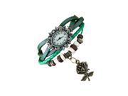 THZY Womens Retro Bracelet Rose Flower Quartz Wrist Watch Model 1 Dark green