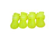 Fluorescent yellow S Pet Shoes Booties Rubber Dog Waterproof Rain Boots