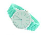 Ladies Watch Classic Gel Silicone Jelly watch Mint Green White Face