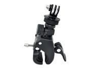 Camera Handlebar Seatpost Clamp Roll Bar Mount Mounting Adapter for GoPro Hero 1 2 3 3 Adjustable Arm black