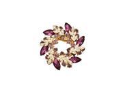 THZY Fashion Ladies Rhinestone Crystal Alloy Flower Bouquet Brooch Pin Purple