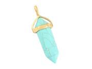 THZY Chic Hexagonal columns Bead Stone Pendant for Necklace -Gold Tone, Green Turquoise THZY Chic Hexagonal columns Bead Stone Pendant for Necklace -Gold Tone, Green Turquoise
