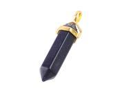 THZY Chic Hexagonal columns Bead Stone Pendant for Necklace Gold Tone blue sandstone