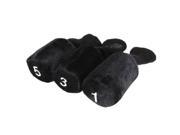 THZY Set of 3 Black Long Neck Golf Club Head Covers Headcover Protect 1 3 5