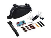 THZY Bike Bicycle Tyre Carrying Repair Multi Tool Set Kit Pump Glue Patch with Bag