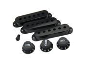 Fender Stratocaster Pickup Covers 50 or 52 mm Pole to Pole Knobs Tips Black