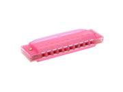 Diatonic Harmonica 10 Holes Blues Harp Mouth Organ Key of C Reed Instrument with Case Kid Musical Toy Pink