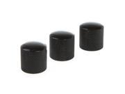 3PCS Metal Dome Knobs Knurled Barrel for Electric Guitar Parts Black
