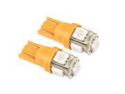 2 Pcs T10 W5W Orange 5 SMD LED Side Light Bulbs Replacement for Car