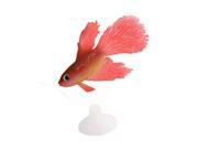 Silicone Aquarium Suction Cup Emulational Artificial Fish Ornament Red