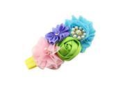 Kids Baby Girls Elastic Flower Buds Knot Beads Headband Green Purple Blue Pink Yellow