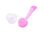 Plastic Anti slip Grip Round Bristle Face Cleaning Brush Washing Brush pink