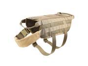 Tactical Police Dog Training Molle Vest Harness Brown XS