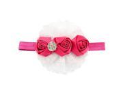 Kids Baby Girl Flower Princess Lace Ribbon Elastic Headbands Rose Red