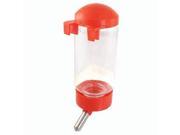 Pet Puppy Rabbit Dog Hanging Fountain Bottle Water Feeder Red Clear 350ml