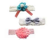 Baby headband hair band Three piece set ribbon flower lace ruffle