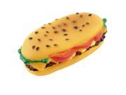 Plastic Hamburger Design Pet Dog Squeeze Squeaky Chew Toy Yellow
