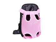 Pet Bag Dog Cat Carrier Five Holes Backpack Front Chest Backpack Pink M