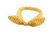 Baby Girl Rabbit Ear Headband Hair Band Headdress Yellow Grids