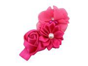 Baby Girl Headband Infant Chiffon Headdress Faux Pearl Hairband Rose Red