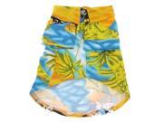 Hawaiian Beach Camp Pet Dog Summer Tee Shirt Apparel Yellow Blue M