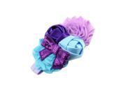 Kids Baby Girls Elastic Flower Buds Knot Beads Headband Blue Purple