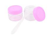 2 Pcs 15ml Pink Clear Plastic Round Empty Lotion Cream Cosmetic Jar