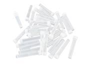 10ml Conical Bottom Plastic Vial Tube Clear White w Screw Caps 10 Pcs