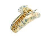 Blue Flowers Printed Spring Loaded Hair Claw Clip for Lady