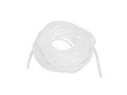 THZY 8mm PE Spiral Wrapping Wire Computer Manager Cable Clear White 33Ft