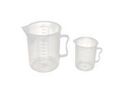 THZY 2 in1 Plastic Lab Liquid Container Measuring Beaker Cup 300mL 1000mL Clear