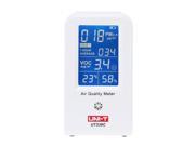 UNI T UT 338C High Precision VOC PM2.5 Data Logger Detector Air Monitor Indoor Hygrometer with Thermometer Temperature RH Humidity and PM2.5 Detector White