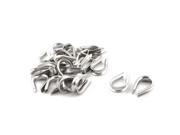 THZY Stainless Steel 4mm Wire Rope Cable Thimbles Silver Tone 25 Pcs