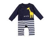 Rompers Baby Boys Animal Giraffe Rompers White Navy Cotton Long Sleeved Cartoon Romper Baby Clothing For Spring Navy 80cm
