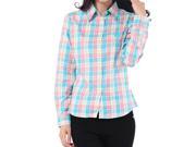 Debao long sleeve collar plaid women shirt small and fresh sports leisure women pure cotton shirt s 3054 XL