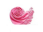 Winter Women Trendy Wrap Fashionable Scarf Wool Blends Soft Warm Long Large Shawl Tassels pink