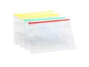 THZY 5 Pcs Clear Plastic Water Proof Pen A4 File Paper Ziplock Bags Folders