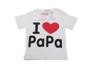 Baby clothing cotton I love papa letters short sleeved white t shirt I LOVE DAD 110cm