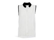 White Summer Woman Casual Sexy Elegant Sleeveless Chiffon Blouses Clothes Tops M