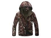 Tactical Gear Shark Skin Softshell Outdoor Jacket Men Fleece Waterproof Army Camouflage Hoody Hiking Clothing Set as the picture shows 2XL