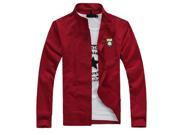 men s boutique leisure pure cotton Sweatshirts Male fall leisure coat Men labeling casual jackets Men hoodies red M