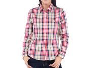 Debao long sleeve collar plaid women shirt small and fresh sports leisure women pure cotton shirt s 3056 XL