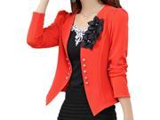New blazer female slim outerwear blazer elegant spring autumn outerwear coat women ladies jacket clothes orange XL