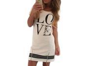 Printed Women Dress Short Sleeve Fashion Dress Casual O-Neck Dress LOVE Story white XL Printed Women Dress Short Sleeve Fashion Dress Casual O-Neck Dress LOVE Story white XL