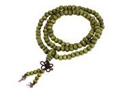 6mm Prayer Beads Buddhist Rosary Sandalwood Necklace Olive Green 2pcs