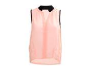 Pink Summer Woman Casual Sexy Elegant Sleeveless Chiffon Blouses Clothes Tops XL